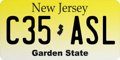 NJ license plate C35ASL