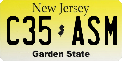 NJ license plate C35ASM