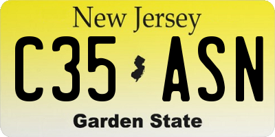 NJ license plate C35ASN