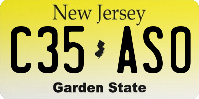 NJ license plate C35ASO