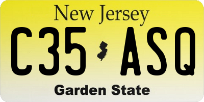 NJ license plate C35ASQ