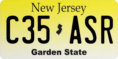 NJ license plate C35ASR