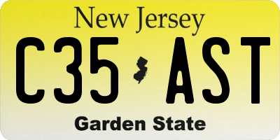 NJ license plate C35AST