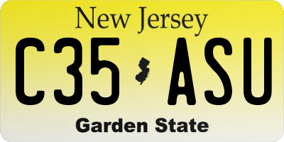 NJ license plate C35ASU