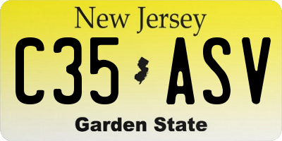 NJ license plate C35ASV