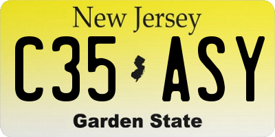 NJ license plate C35ASY