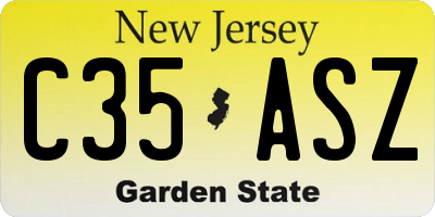 NJ license plate C35ASZ