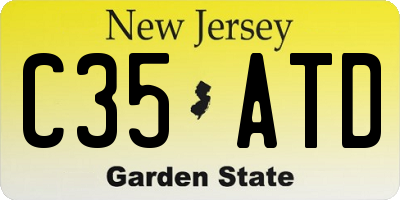 NJ license plate C35ATD