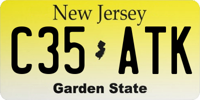 NJ license plate C35ATK