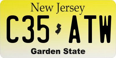 NJ license plate C35ATW