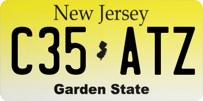 NJ license plate C35ATZ