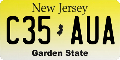 NJ license plate C35AUA