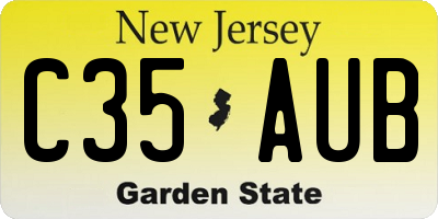 NJ license plate C35AUB