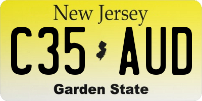 NJ license plate C35AUD