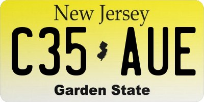 NJ license plate C35AUE