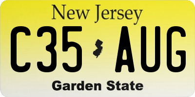 NJ license plate C35AUG