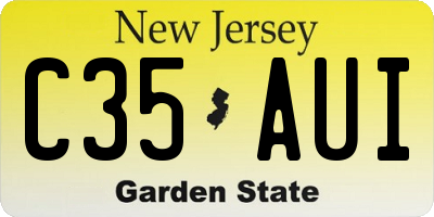 NJ license plate C35AUI