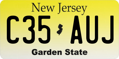 NJ license plate C35AUJ