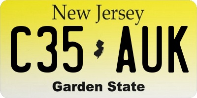 NJ license plate C35AUK
