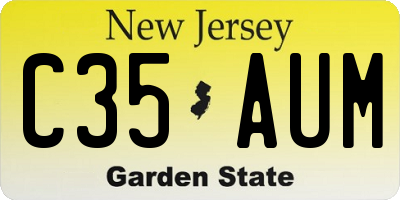 NJ license plate C35AUM