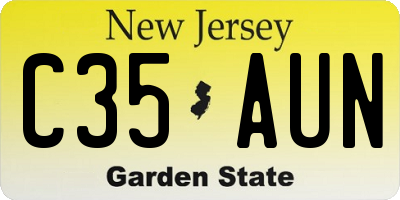 NJ license plate C35AUN