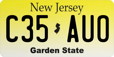 NJ license plate C35AUO