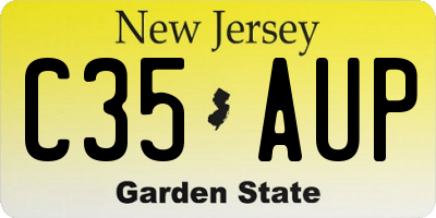 NJ license plate C35AUP