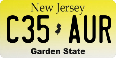 NJ license plate C35AUR