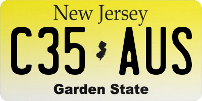 NJ license plate C35AUS