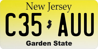 NJ license plate C35AUU