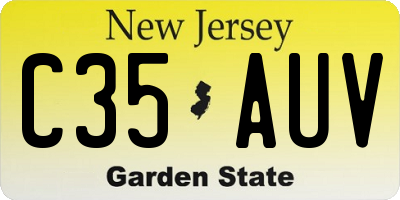 NJ license plate C35AUV