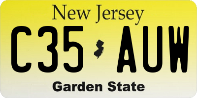 NJ license plate C35AUW