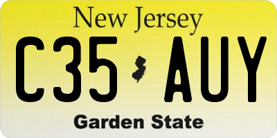 NJ license plate C35AUY
