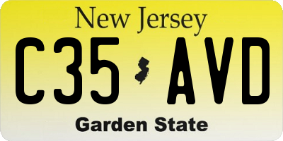 NJ license plate C35AVD