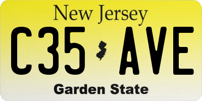 NJ license plate C35AVE
