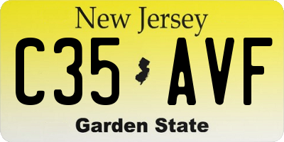 NJ license plate C35AVF