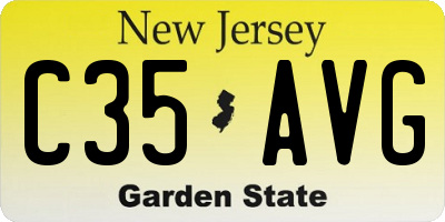 NJ license plate C35AVG