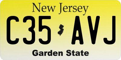 NJ license plate C35AVJ