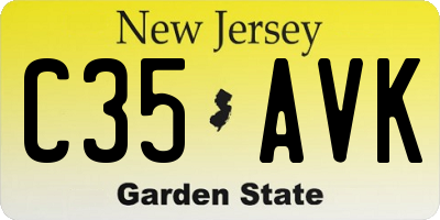 NJ license plate C35AVK