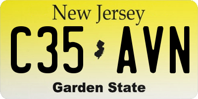 NJ license plate C35AVN