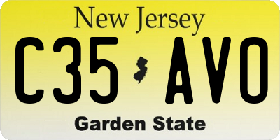 NJ license plate C35AVO
