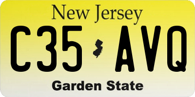 NJ license plate C35AVQ