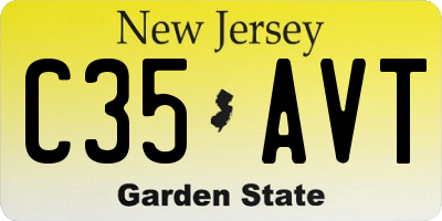 NJ license plate C35AVT