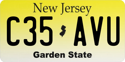 NJ license plate C35AVU