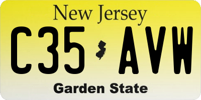 NJ license plate C35AVW