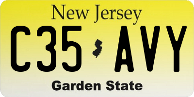 NJ license plate C35AVY