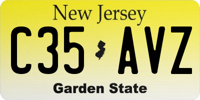 NJ license plate C35AVZ