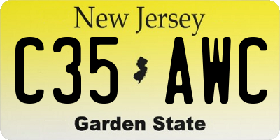 NJ license plate C35AWC