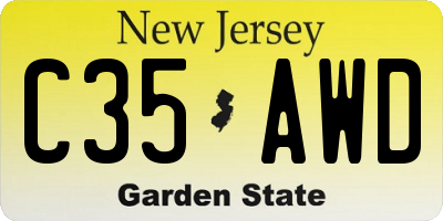 NJ license plate C35AWD