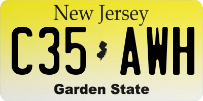 NJ license plate C35AWH